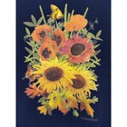 Vintage Sunflower Poppy Butterfly Graphic Sweatshirt Sz M 50 50 Grannycore