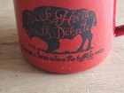Black Hills Coffee Cup Mug South Dakota Bison Red Graniteware Enamelware Vintage