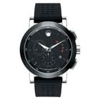 Movado Men s   museum  Perforated Black-rubber Strap Sport Watch-beautiful