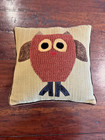 Woof   Poof 2010 Plush 12x12 Handmade Happy Owl Accent Pillow Great Condition
