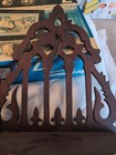 Pair Antique Victorian Walnut Wood Wall Clock Shelves Ornate Fretwork Matching