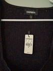 Express Sweater Dress Womens  Xl  Black Metallic Knit Long Sleeve New With Tags