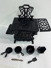 Vtg Crescent Miniature Cast Iron Toy Stove Greychaft Repro  X7 Extras 