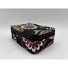 Vera Bradley Small Travel Pill Case pill Box Organizer Floral Paisley Black Euc