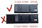 Genuine G91j0 Battery Dell Latitude 3320 3420 3520 Inspiron 5410 5415 5418