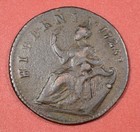 1723 Hibernia Copper Half Penny  vf   free S h After 1st Item 