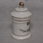 Vintage Pharmacy Apothecary Drug Store Morphine Jar With Lid Floral Bone China