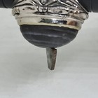 Black Stone Swirl Motif Attach Magnet Fortune Luck Energy Amulet In Ring