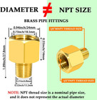 4-pack Brass Pipe Fitting 1 4 Npt Male To 1 2 Npt Female Reducer Adapter