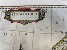Finnmark Lapland Norway 1663 Willem Blaeu Large Antique Map  with Gold 