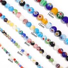 6 8 10mm Colorful Mixed Flower Lampwork Millefiori Glass Beads For Jewelry Diy