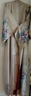 Authentic Vintage Japanese Silk Kimono W  Chrysanthemums  Pale Pink gray  Long