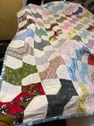 Large Early Feedsack Bow Tie Quilt Machine Quilted Later 80 X 86 