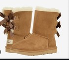 Ugg Women s 8 Mini Bailey Bow Tie Winter Boots Tan  Size 8 Us
