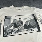 Vintage Nirvana Shirt Mens Small White 90s 1996 Grunge Band Tee Sub Pop Portrait