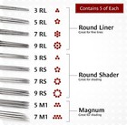 100 Piezas De Agujas Y Tubos Desechables Para Tatuajes 3 4 Grip Rl   Rs   M1