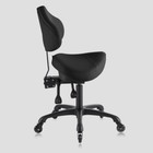 Dr lomilomi Ergonomic Saddle Rolling Stool Chair With Backrest 510 Koa