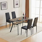 5 Piece Wood Dining Table Set 4 Pu Chairs Seat Breakfast Kitchen Home Furniture