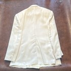 Men   s Ivory Satin Tuxedo Jacket With Satin Peak Lapels  Regular