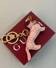 Gucci Pink Charm Handmade Dog Keychain Gift Key For Bag Charms With Box