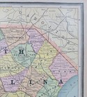Vintage 1887 South Carolina Map 13 x11    Old Antique Original Beaufort Aiken Sc