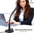 Computer Mini Condenser Microphone Usb Stand Recording Mic For Pc Desktop Laptop