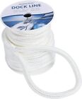 3 4inch 50ft Double Braided Nylon Dock Lines White Marine Boat Mooring Rope