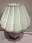 Vintage Small Night Light Pink W Sea Shell Design With Porcelain Shade