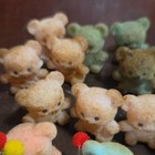 Vintage 1980s Miniature Flocked Teddy Bears 20 Piece Lot