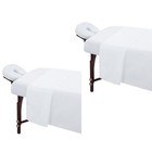 Soft Microfiber Massage Table Sheet Set - 3 Piece White Bed Cover - 2 Sets
