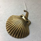 Vintage S f 1970s Solid Brass Scallop Design Coat Hat Wall Hook  3 25 l X2 75 h