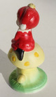 Vtg 1950s Pixie Elf   Ladybug Sitting On A Mushroom Porcelain Figurine Taiwan