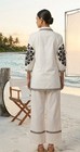 White Solid Black Embroidery Co-ord Set For Women Ethnic Wear Plus Size