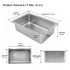 5 Pack Stainless Steel Hotel Pans full Size 6 5inch Deep 20 Gauge  0 95mm Thick 