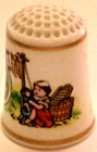 1980 Franklin Mint Country Store Thimbles - O n t  Clark s Spool Cotton 