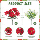 8 Pack 15 7  Red Poinsettia Artificial Christmas Flowers For Outdoors Decor