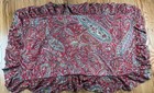 2 Vtg Ralph Lauren Red Danielle Paisley King Pillowcase Ruffled Edge Shams