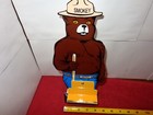 Vintage Smokey The Bear Forest Fire 12  Metal Gas Oil Business Card Holder Sign 