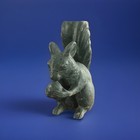 Vintage Sculpture Painted Bronze Squirrel With Nut For Sprinkler In Courtyard