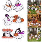 6pcs Halloween Cute Ghost Yard Signs Stakes Outdoor Lawn Garden Decorations