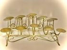 Rare Frontgate Vtg Gold Metal 10-candle Fireplace Rack Centerpiece Hearth Decor