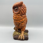 Vintage Mcm Large Owl Figurine Ceramic Horned Owl Sitting On Branch 9 5   