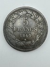 Coin Belgium 5 Francs 1840 Leopold Premier Collectible