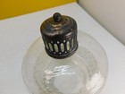 Vintage Glass Light Fixture Globe  Metal Accent  Clear   Frosted