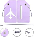 2pk Purple Silicone Luggage Tag With Name Id Card  Quickly Spot Luggage Suitcase