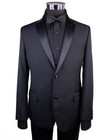 Lauren Ralph Lauren Boys Tuxedo Jacket Blazer Solid Black Sz 18h Two Button