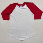 Vintage Cal Cru Youth L  14-16  Red white Baseball T-shirts 50 50 Lot Of 3 Nos