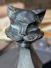 Vintage Mcm Cubist Black Cat Statue Universal Statuary Corp Stamped 1961