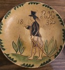 2 Turtle Creek Redware Pottery His   Hers Rk 1832 Plates 8 5 