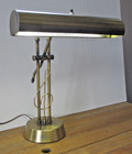 Very Nice Vintage Antique Brass Finish Piano Lamp Fluorescent